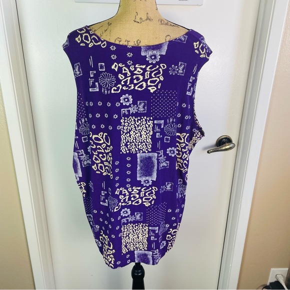 Boutique chic 2X Plus Size Blouse Top Paisley Multicolor Sleeveless NWT Weekend - Picture 2 of 14